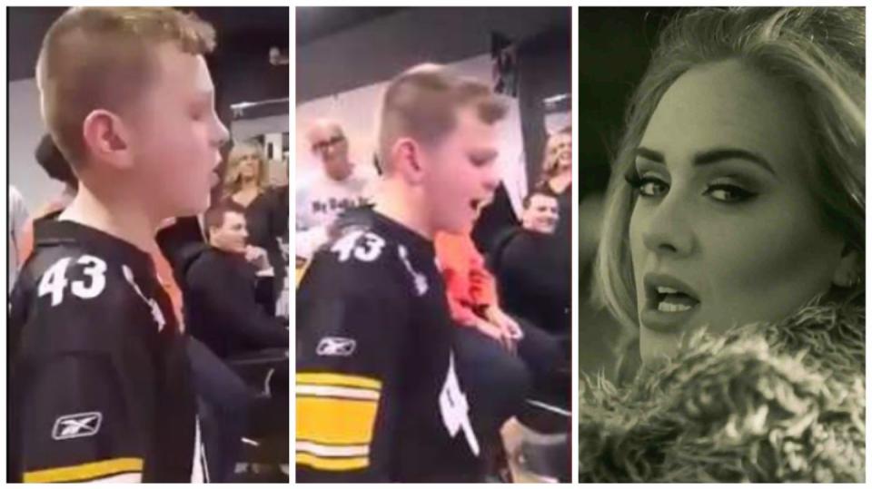 Jedenáctiletý kluk zpívá Adele.